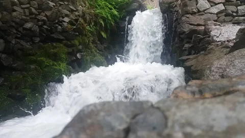 A beautiful small water fall in Gilgit Valley Stock Footage 131672619