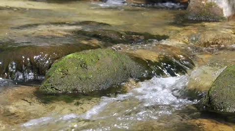 Beautiful small waterfall in forest Stock Footage 25868515