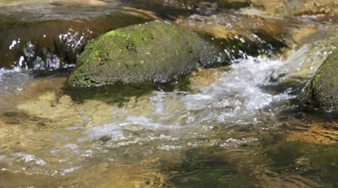 Beautiful small waterfall in forest Stock Footage 25868518