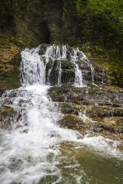 Beautiful small waterfall Stock Photos