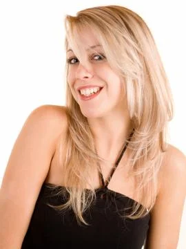 Beautiful smiling blonde isolated on white Stock Photos