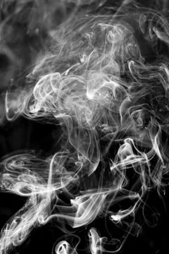 Beautiful smoke on the black background - macro photo Stock Illustration