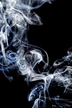 Beautiful smoke on the black background - macro photo Stock Illustration