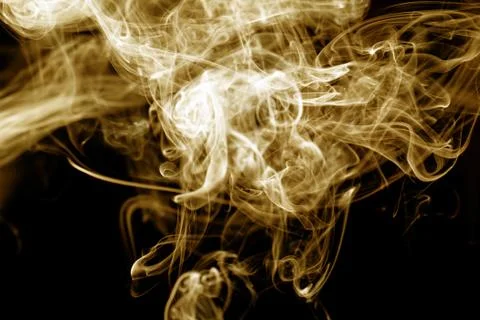Beautiful smoke on the black background - macro photo Stock Illustration