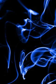 Beautiful smoke on the black background - macro photo Stock Illustration