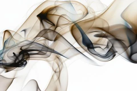Beautiful smoke on the white background - macro photo Stock Illustration