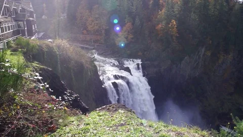 Beautiful Snoqualmie Falls in Washington Stock Footage