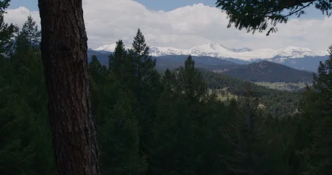 Beautiful Snow Capped Mountain View Stock Footage 295070831