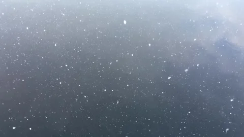 Beautiful Snow Falling on Water Stock Footage 315036248
