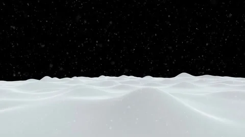 Beautiful snow landscape with loop snowfall on clean black background Stock Footage 346393087