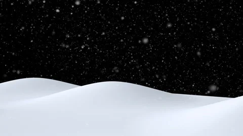 Beautiful snow landscape with loop snowflake falling down on black backgroun Stock Footage 346649125