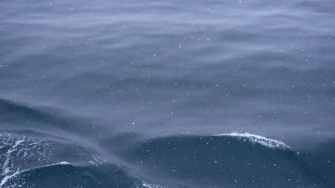 Beautiful Snow in The Ocean Slow Motion Antarctica Blue Ocean Waves White Stock Footage 277920436