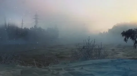 Beautiful snow. Sunset in the winter . Rough River. The snow sparkles . Stock Footage 62091960