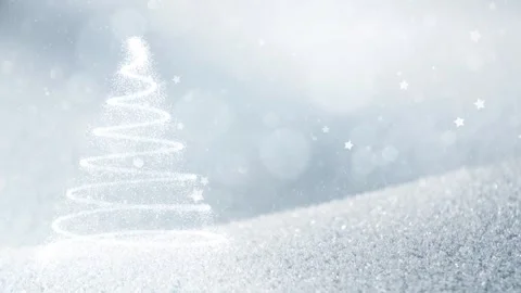 Beautiful snow texture with xmas tree snowflakes stars animation Stock-Footage 323961509
