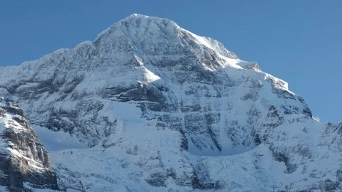 Beautiful Snowcapped Mountain Peak Eiger North Face at 3970 Meter High in the Video stock 313456506