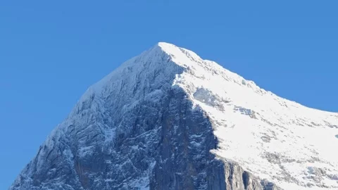 Beautiful Snowcapped Mountain Peak Eiger North Face at 3970 Meter High in the Video stock 315248945