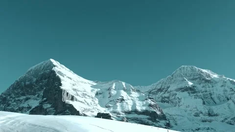 Beautiful Snowcapped Mountain Peak Eiger North Face at 3970 Meter High and Vídeos de archivo 317345073