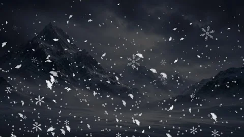 Beautiful Snowfall Along a Winter Forest Road with Deep Night Atmosphere 4K Stock Footage 342157613