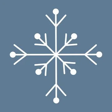 Beautiful snowflake, winter design element, flat vector Stock Illustration