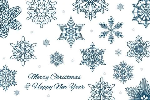Beautiful snowflakes, falling snow texture, background 스톡 일러스트