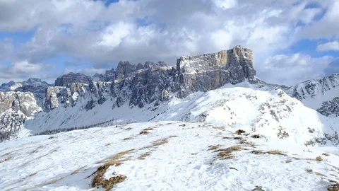Beautiful snowy mountain range Stock Footage 122104963