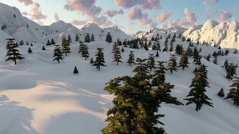 Beautiful snowy mountains Stock Footage 79874380