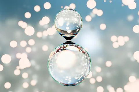 Beautiful soap bubbles floating against a dreamy background Stock Illustration