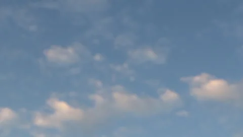 Beautiful soft clouds and blue sky in natural light, backgrounds Stock Footage 296677010