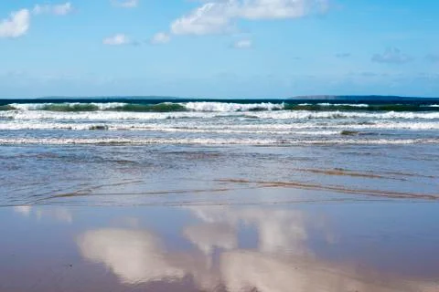 Beautiful soft waves reflection Stock Photos