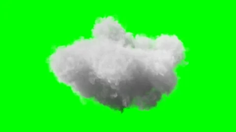 Beautiful soft white cloud isolated on green screen, with alpha  Stock Footage 50616963