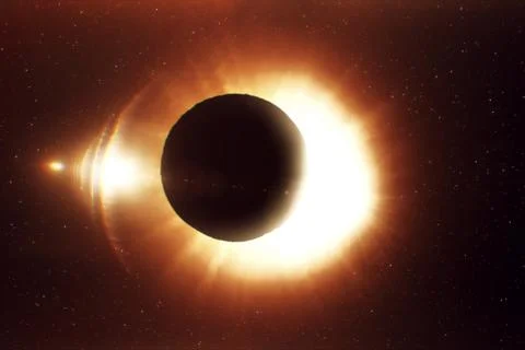 A beautiful solar eclipse, a realistic illustration Stock Illustration