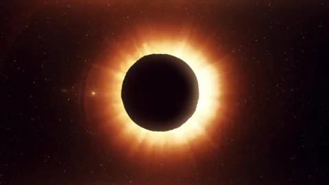 A beautiful solar eclipse, a realistic illustration Stock Illustration