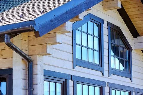 Beautiful solid log house for living. Stock Photos
