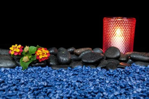 Beautiful spa composition on a black background Stock Photos