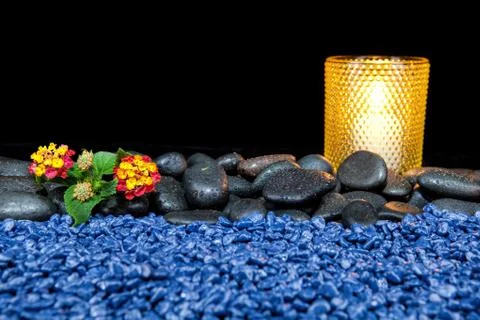 Beautiful spa composition on a black background Stock Photos