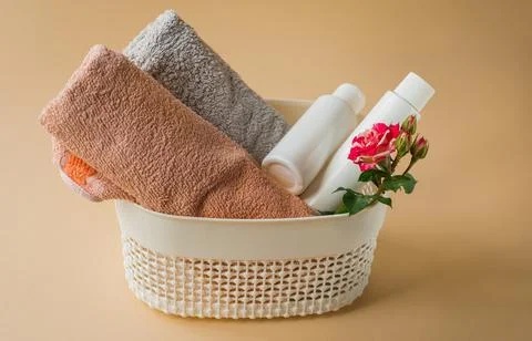 Beautiful spa composition on massage table in wellness center Stock Photos