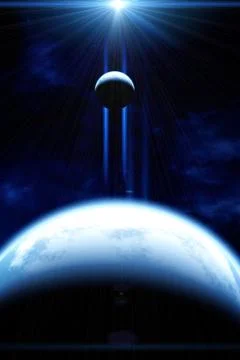 Beautiful space scene Stock Illustration