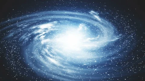 A beautiful space scene with a rotating galaxy Stock Footage 91892898