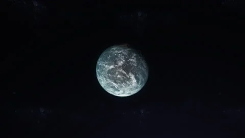 Beautiful Space View of Planet Earth Moving Away During the Daylight Stock Footage 208795189