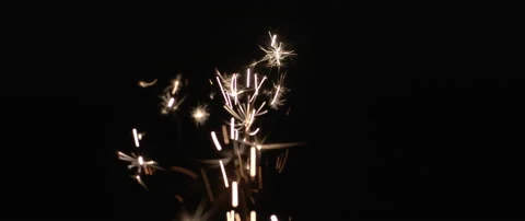 Beautiful sparks burning in the dark. Stock Footage 132964818