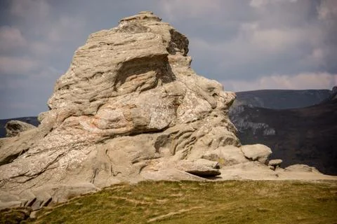The beautiful Sphinx. A geomorphologic rocky structures in Bucegi Mountains Stock Photos