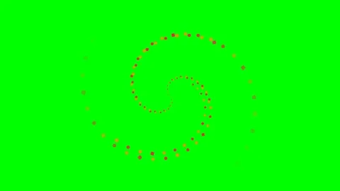 A beautiful spiral pattern made of small colorful dots on a green background Stock Footage 340900600