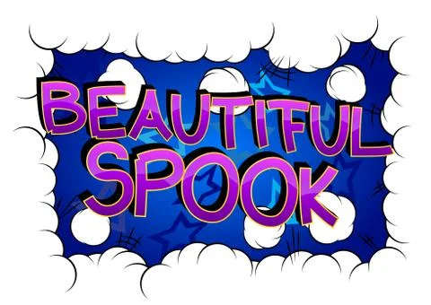 Beautiful Spook Comic book style cartoon words on abstract colorful comics ba Stock-Illustration