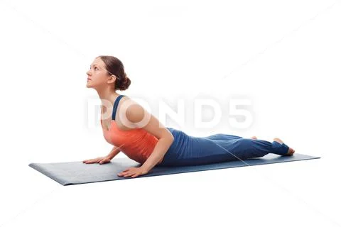 Beautiful Sporty Fit Yogini Woman Practices Yoga Asana