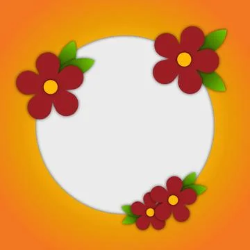 Beautiful Spring Flowers Orange Background Stock Illustration