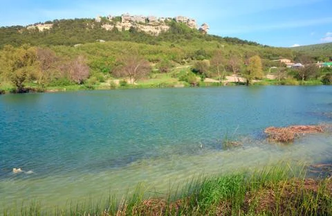 Beautiful  spring lake Stock Photos