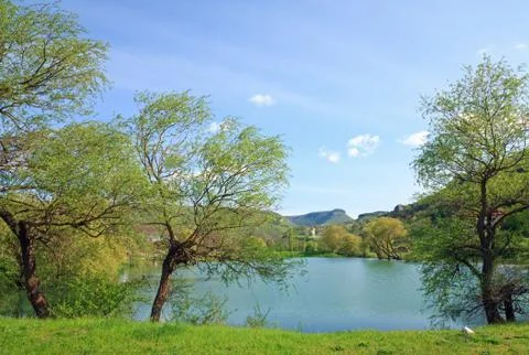 Beautiful  spring lake Stock Photos