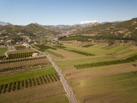 Beautiful spring landscape of green fields in Turkey Stock Photos