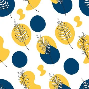 Beautiful spring, summer botanical seamless pattern with fern leaves, tropical 스톡 일러스트