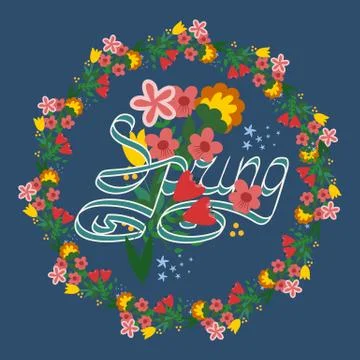 Beautiful spring text. Stock Illustration